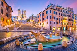 Europe Holidays - Italy - Rome - evening view on spanish steps
