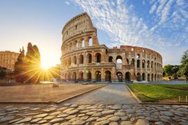 Europe Holidays - Italy - Rome - sunrises over the Colosseum