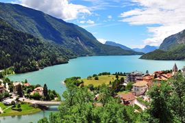Europe Holidays - Italy - Lakes - Amazing view of Molveno blue lake in Trentino