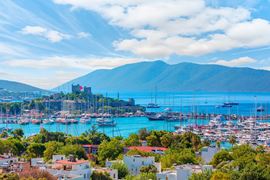 Europe Holidays - Turkey Holidays, Bodrum - Panoramic view of Castle and marina