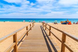 Europe Holidays - Portugal, Algarve - footbridge to beutifull andy beach