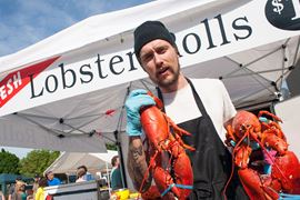 Canada Holidays - New Brunswick - Fredericton - Farmers Market_Fresh Lobsters 